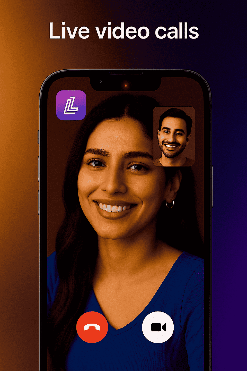 Lula app screen showing a video call with a host
